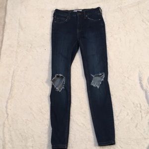 Free people busted knee jean